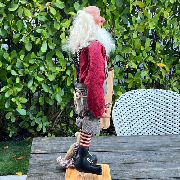 Large Artist Signed 2001 Workshop  SANTA with Tools and Teddy Bears Grace Kynoch - Picture 11 of 16